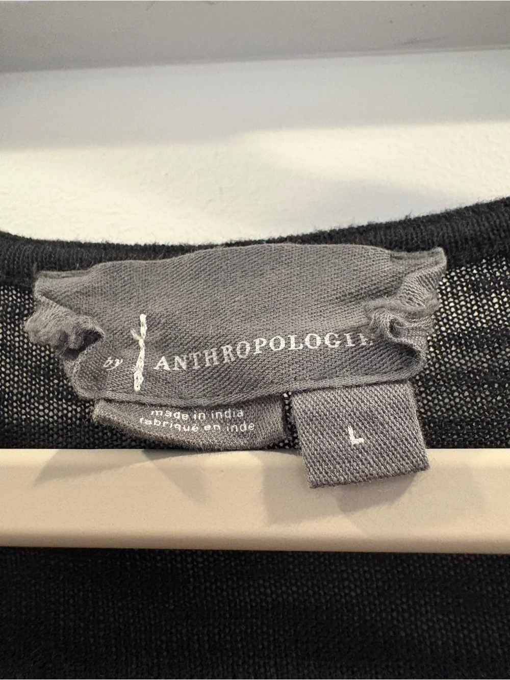Anthropologie Black Puff-Sleeve Embroidered Blouse